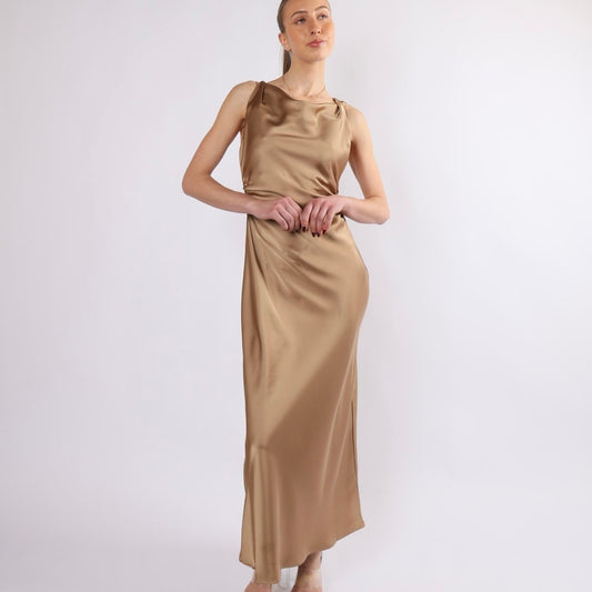 Satin Maxi Dress - Champagne
