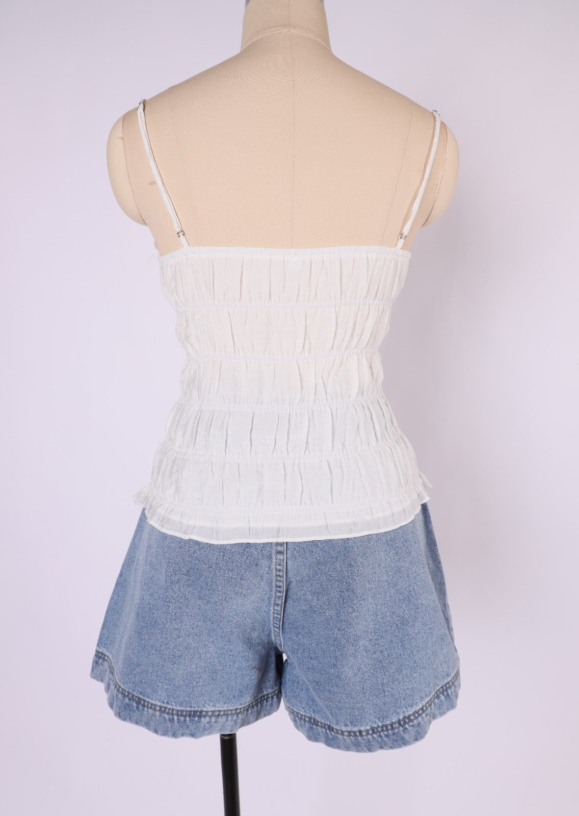 RUFFLED TOP OFF WHITE