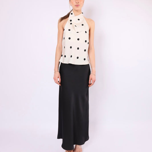 Satin Maxi Skirt - Black