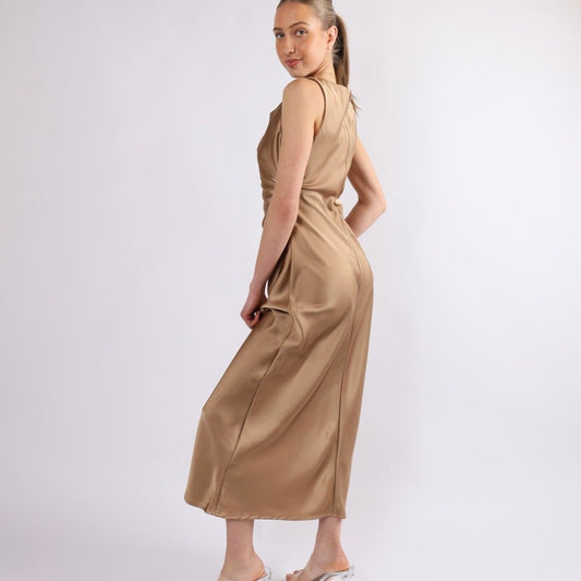 Satin Maxi Dress - Champagne