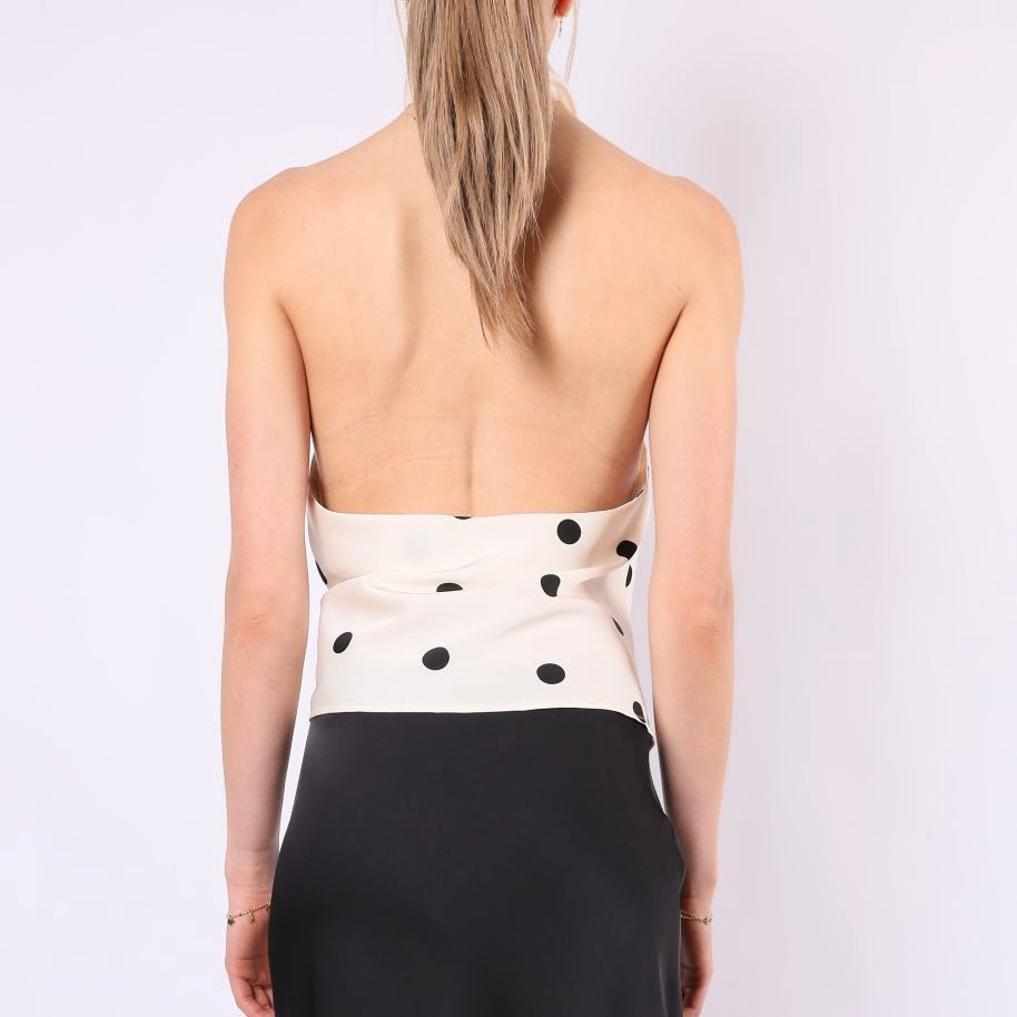 Satin Halter Neck Top – Polka Dots