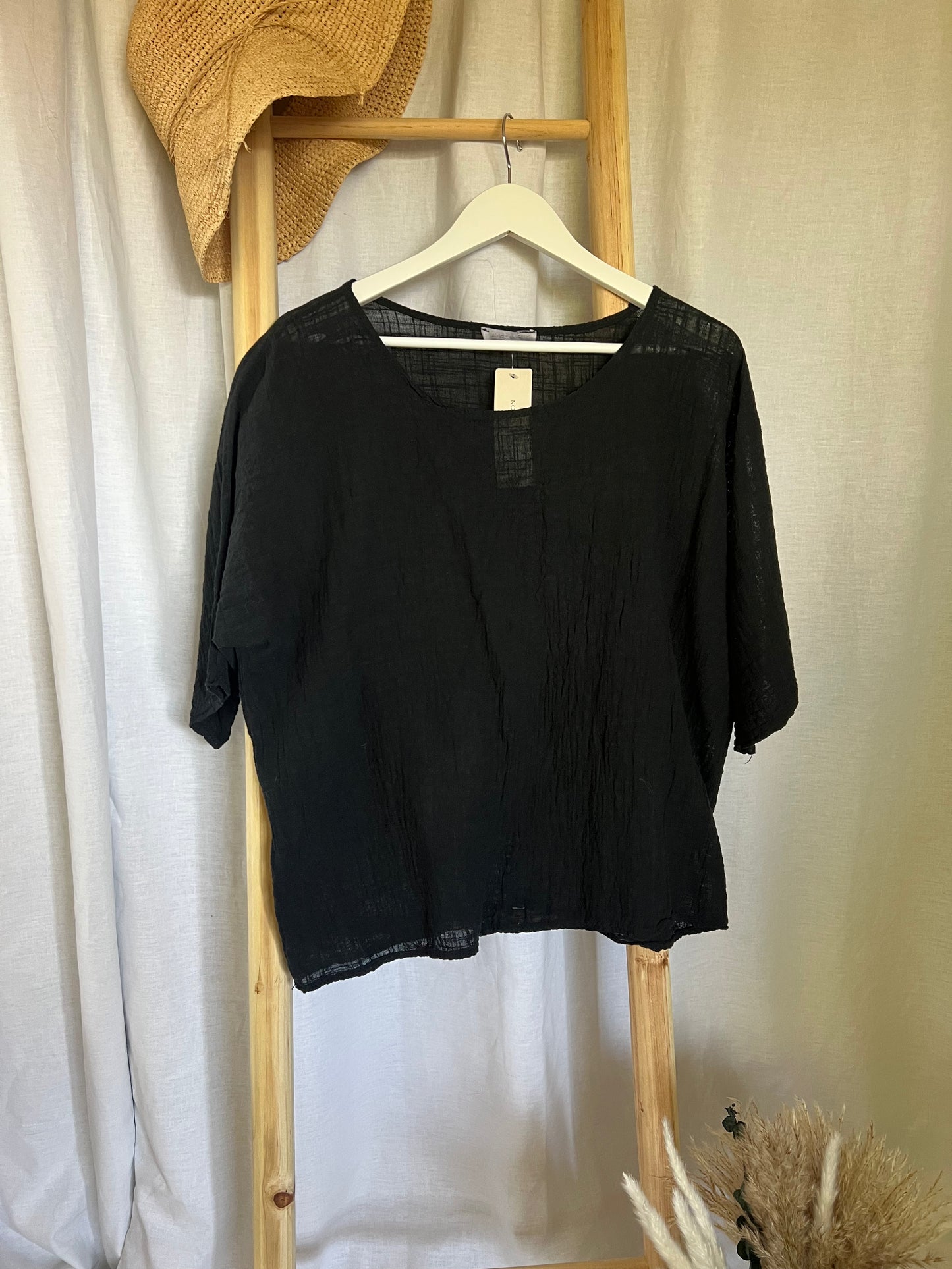 Black Muslin Top