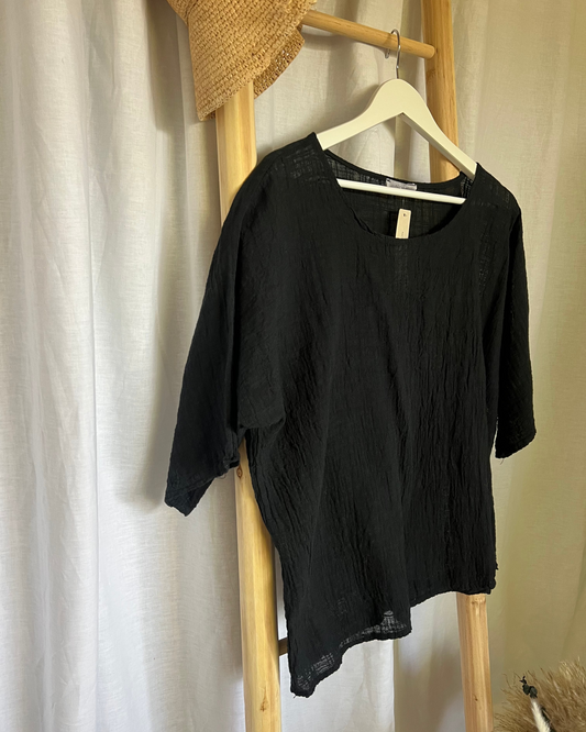 Black Muslin Top