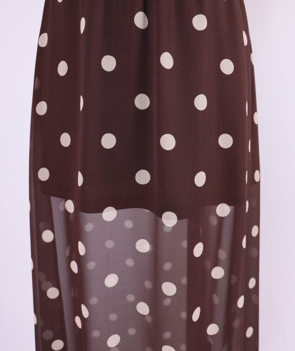 POLKA DOT CHIFFON MIDI SKIRT